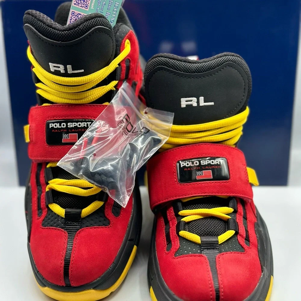 NEW Polo Ralph Lauren PS100 High-Top Sneakers 809846180002‎ Red/Black